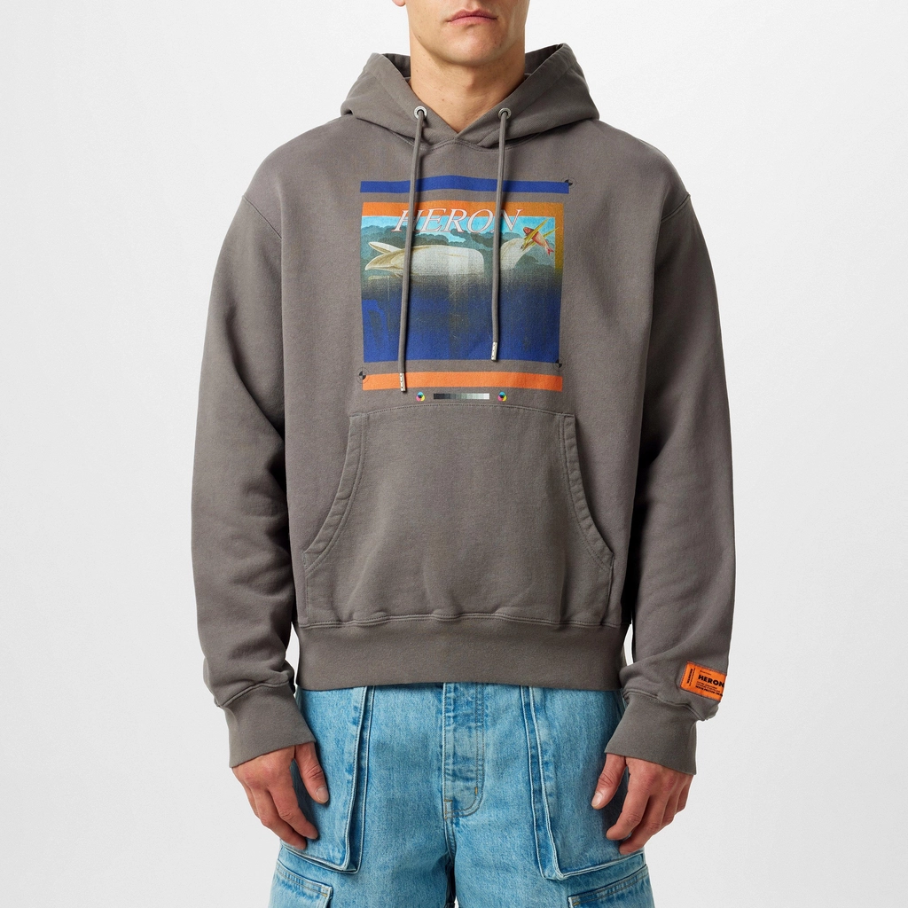 Heron Preston Misprinted Hoodie - Grey/Navy